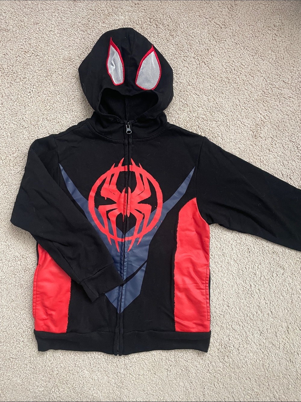 Kids Black & Red Spider-Man Logo Zip Hoodie